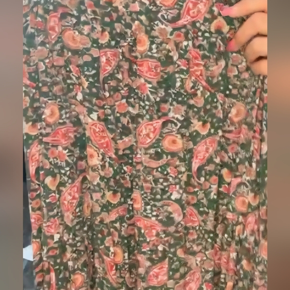 NATURAL LIFE Green Maxi Dress with Pink Floral Print - Picture 2 of 2